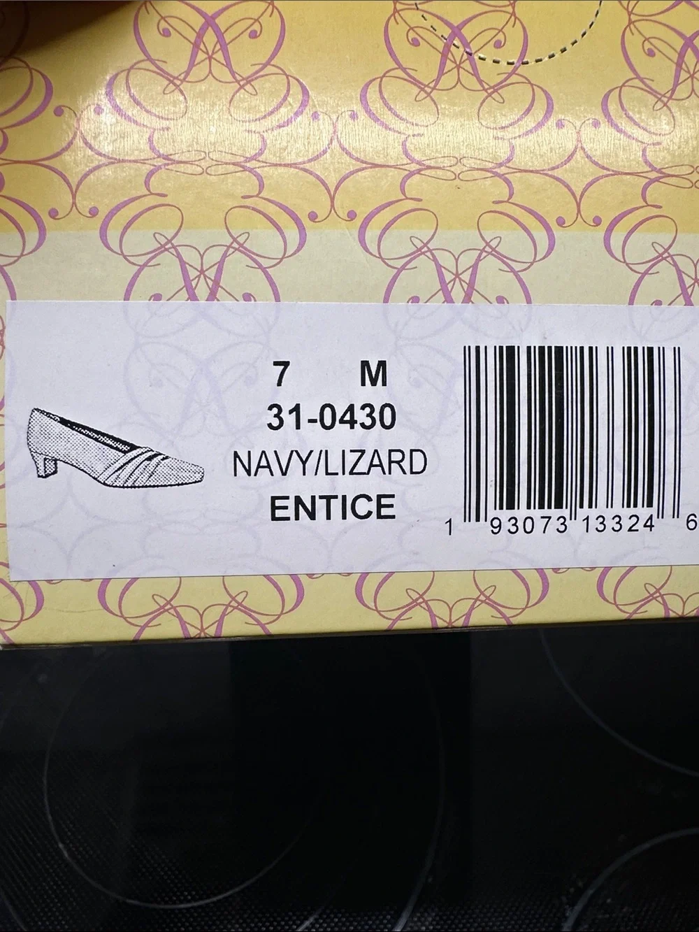 Easy Street Navy Low Block Heel Pumps with Textured Straps 7m Ladies NIB